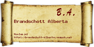 Brandschott Alberta névjegykártya
